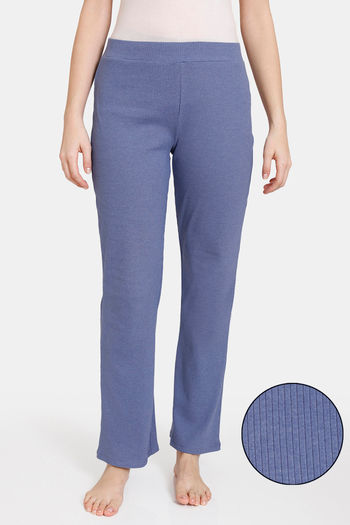 Buy Zivame Ribbed Knit Poly Loungewear Pants - Velvet Morning